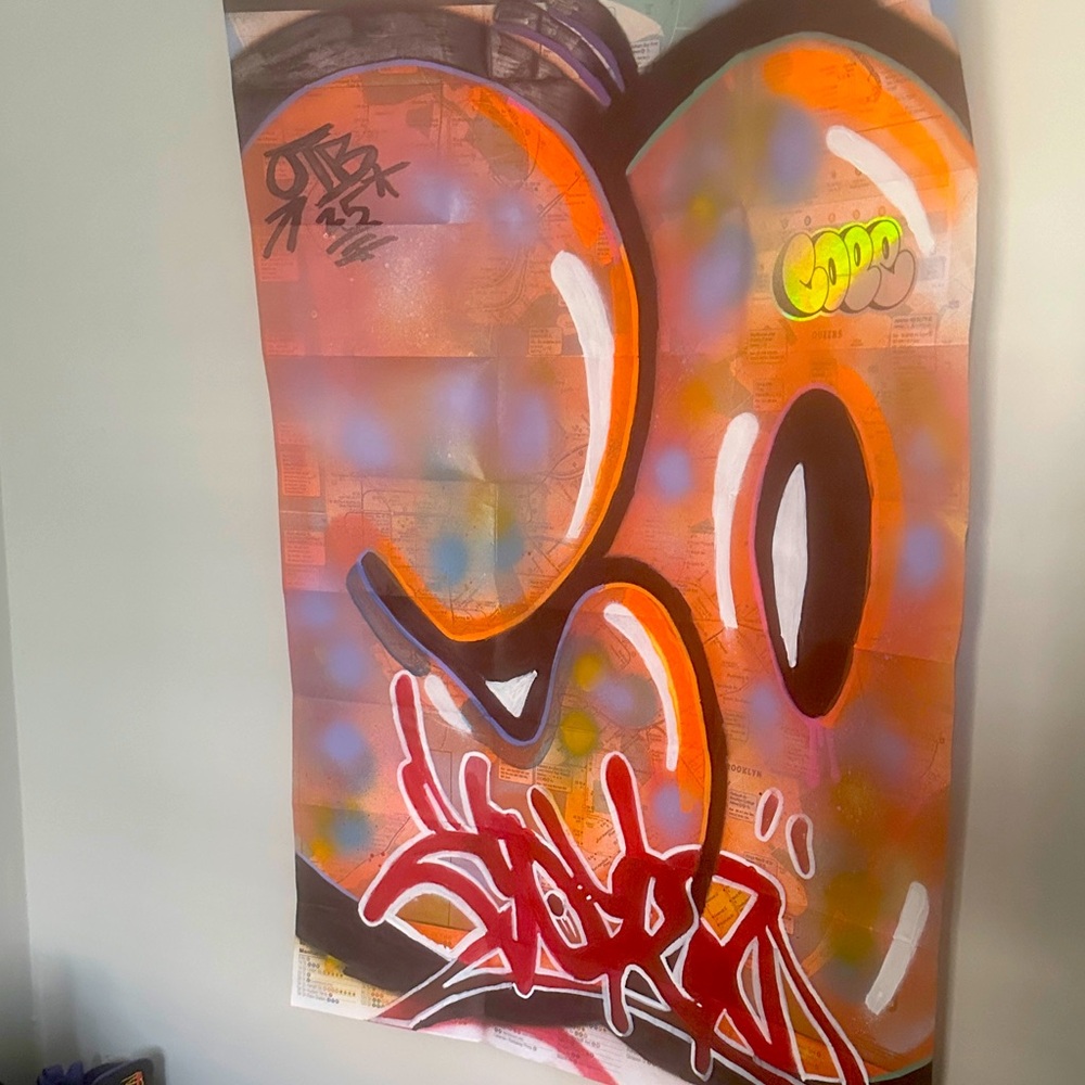 THIS IS AN ORIGINAL PAINTING BY NEW YORK CITY GRAFF KING COPE2  1/1 signed